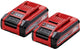Einhell twinpack 3.0 ah plus accu - power x-change - 18 v li-ion - 2x 3.0 ah accu - max. vermogen: 900 w - active accu management systeem