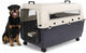 Flamingo reisbench hond – autobench – transportbox hond – fomad donkergrijs xxl (70x100x69,5 cm) – kunststof – met metalen deur veiligheidsslot – inclusief eet- en drinkpot wielen –