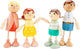 Woet ® houten poppenhuispoppen - familie van 4 poppetjes - flexibele poppen voor poppenhuis - fsc - rollenspel speelgoed - vanaf 3 jaar