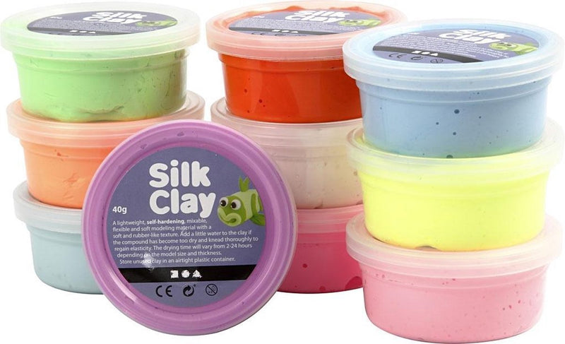 Afbeelding laden in galerijviewer, Silk clay https: www.cchobby.nl silk-clayr-basic-2-diverse-kleuren-10x40-gr-1-doos
