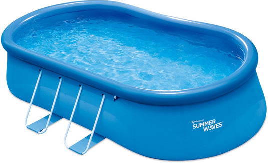 Summer waves frame zwembad ovaal - 475 x 305 x 107 cm - inclusief filterpomp - filterpatroon - ladder - afdekzeil - grondzeil