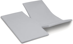 Cinderella - topper hoeslaken met dubbele split - jersey - 180x200 210 cm - lichtgrijs