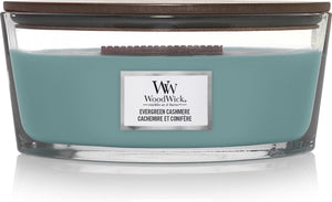 Woodwick heartwick flame ellipse geurkaars - evergreen cashmere - 50 branduren