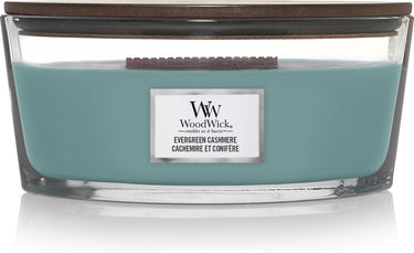 Woodwick heartwick flame ellipse geurkaars - evergreen cashmere - 50 branduren