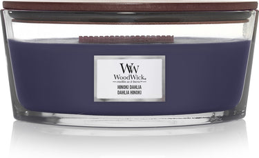 Woodwick heartwick flame ellipse geurkaars - hinoki dahlia - 50 branduren