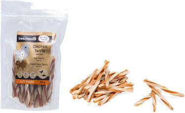 Beeztees tasty treats kip twirls met vis - hondenkoekjes - hondensnoepjes - hondensnacks - 200 gram