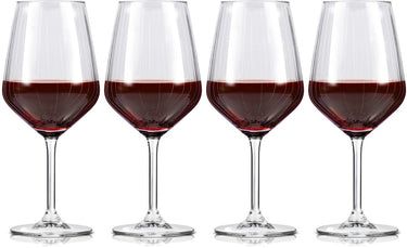 Alpina wijnglazen rode wijn - 4 stuks rode wijnglazen - wijnglas 50cl - wijnglazen set - glazenset voor diner - wijn glazen - helder glas