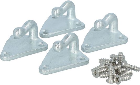 Carpoint touwhaak staal 4 stuks voor aanhanger - vastzetten lading - inclusief bevestigingsschroeven