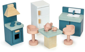 Mentari houten keuken speelgoed set - poppenhuis accessoires.