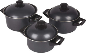 Bo-camp - pannenset - rondo - 3-delig - carbonstaal