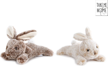 Take me home pluche konijn liggend 22 centimeter zand off white 660545