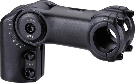 Bbb cycling stuurpen verstelbaar 80mm - verstelbare stuurpen racefiets, e-bike mtb - 25.4mm stuurpenverlenger - -40° +60° hoek - highfix - bhs-34