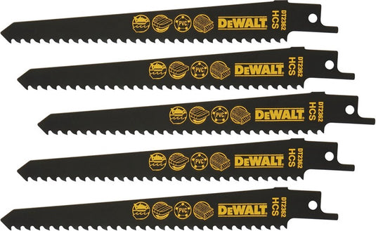Dewalt - reciprozaagblad - 152mm - hcs staal - set van 5