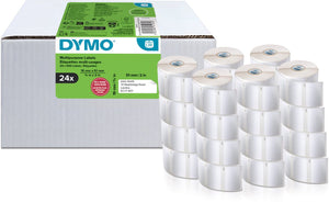 Dymo originele kleine labelwriter multifunctionele labels | 19 mm x 51 mm | 24 met elk 500 labels (12.000 zelfklevende etiketten) | gemakkelijk te verwijderen labels | voor labelwriter labelprinters