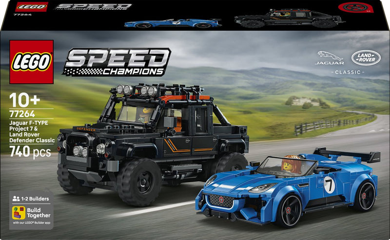 Afbeelding laden in galerijviewer, Lego speed champions jaguar project 7 en land rover defender auto bouwpakket voor kinderen 77264

