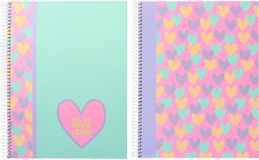 Kangaro ancor spiraalblok - b'log hearts - formaat a4 - met lijn - 2 stuks
