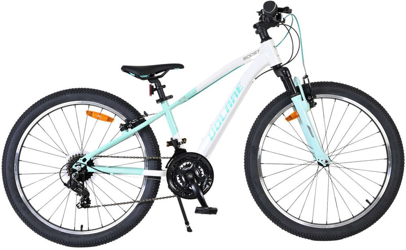 Afbeelding laden in galerijviewer, Volare boost kinderfiets - 24 inch - wit mintgroen - 21 speed
