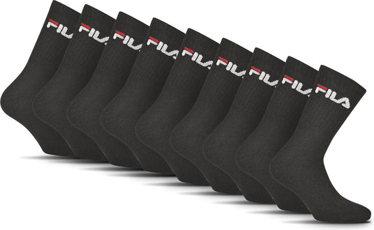 Fila tennis- sportsokken - maat 43 46 - 9 pack - zwart
