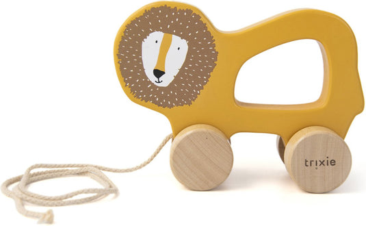 Trixie houten trekspeeltje - mr. lion - voor de eerste stapjes - babyspeelgoed - voor jongens meisjes - leeuw