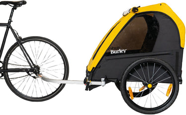 Burley bee double fietskar – fietskar voor kinderen – fietskar 2 kinderen – inklapbaar – cargo trailer – geel zwart