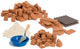 Teifoc ® bouwdoos – accessoires set – 100 onderdelen – echte mini bakstenen met cement, kom en troffel – aanvulset voor bouwsets – vanaf 6 jaar