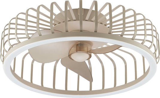 Brilliant capo - plafondventilator - met verlichting - ø 48 cm - led 36w - cct - 2700k-6500k - dimbaar - afstandsbediening - beige - zeer stil