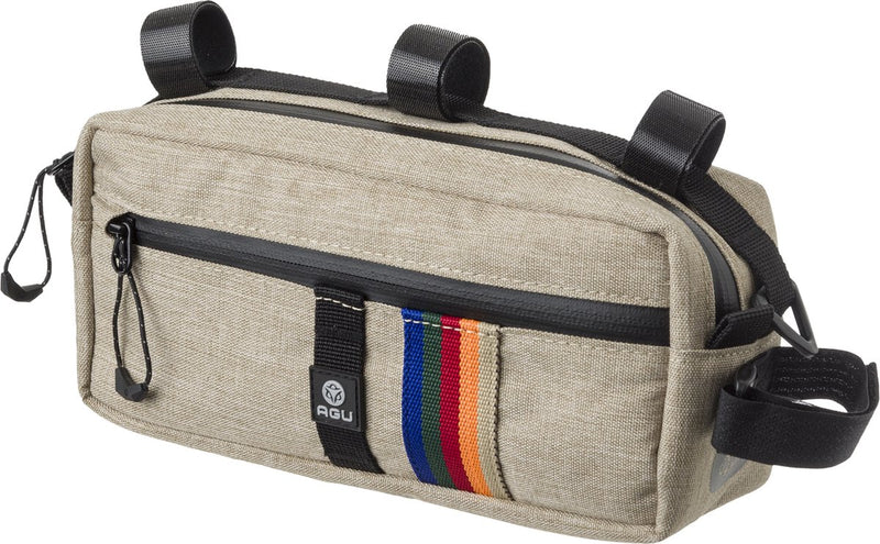 Afbeelding laden in galerijviewer, Agu bikepacking bar bag stuurtas venture - vintage - 2l - waterafstotend, reflecterend, eenvoudige montage, 100% gerecycled polyester
