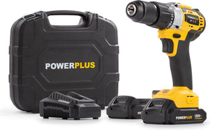 Powerplus accu klopboormachine powx00512 - 3 in 1: boren hamerboren en schroeven, 20 v boormachine, 60 nm, links en rechts schroeven, incl. 2 accu's 2.0 ah en 1 lader
