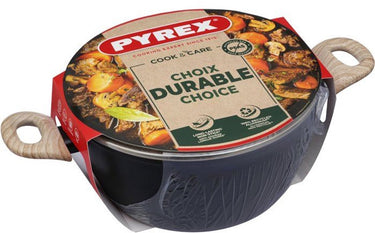 Pyrex braadpan met deksel - - cook care - 24 cm - anti-aanbaklaag - geschikt voor inductie - pfas-vrij