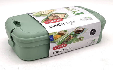 Curver lunch go - vershouddoos - lunchbox - inclusief bestek - 2 3 compartimenten - groen