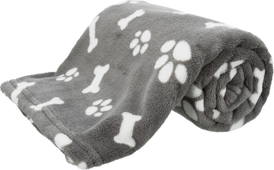 Trixie hondendeken kenny fleece bot pootjes grijs