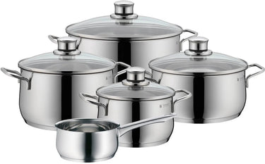 Wmf diadem plus - pannenset - 5-delig - geschikt voor inductie - rvs - inclusief deksels