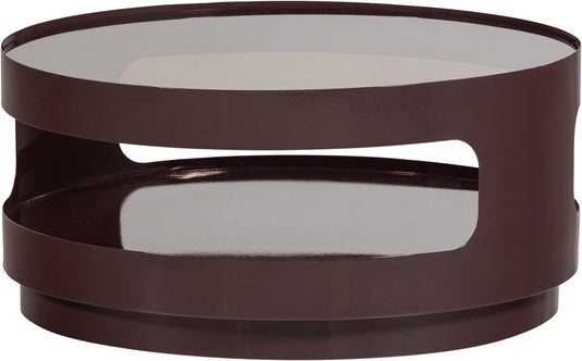 Woood sero salontafel - metaal glas - bruin - 32x70x70
