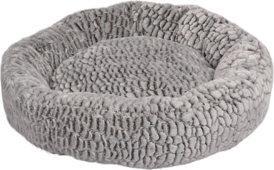 Flamingo mand snoozzy rond - grijs - 70 x 70 x 18 cm - zachte mand voor honden en katten