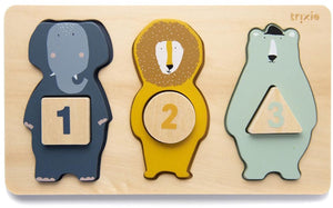 Trixie houten telpuzzel dieren, 6st.