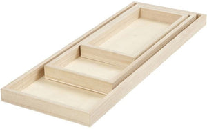 Creativ company houten dienbladen set 40x15 cm 3 stuks