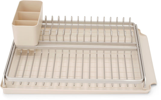 Brabantia sinkside afdruiprek - met lekbak en bestekhouder - soft beige
