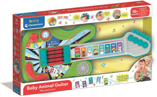 Clementoni baby gitaar musicali - speelgoed kindergitaar met 8 toetsen - vibrato en 3 speelmodussen - muziekinstrument cadeau voor kind en kinderen