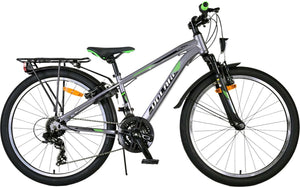 Volare Cross Kinderfiets - Jongens - 24 inch - Grijs - 18 versnellingen - Twee handremmen