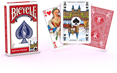Bicycle ® bridge size dutch faces rood - klassieke nederlandse speelkaarten - premium kwaliteit