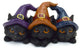 Puckator beeldje - heksen katjes trio zwart - fantasy mutsen paars lichtbruin donkerblauw - 7,5x6x15cm