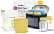 Medela alles-in-één moedermelkbewaarset met 150 ml flesjes, moedermelkbewaarzakjes met schenktuit herbruikbare bewaarzakjes, quick clean™ magnetronsterilisatiezakje en koeltas met gevormd koelelement.