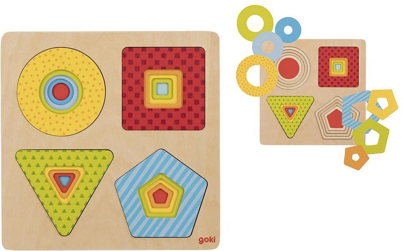 Chargez l'image dans la visionneuse de la galerie, Goki houten lagenpuzzel geometrische vormen, 16st.

