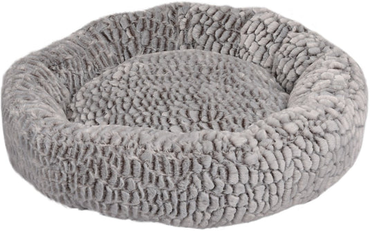 Flamingo mand snoozzy rond - grijs - 70 x 70 x 18 cm - zachte mand voor honden en katten