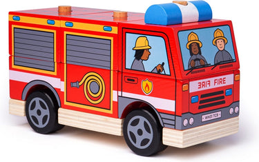 Bigjigs stapelblokken - brandweerauto