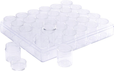 Vaessen creative compacte opbergbox – opbergdoos met deksel 16 x 13,5 x 3,5 cm - 30 potjes