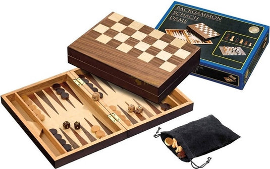 Philos schaak backgammon kassette veld 40 mm, koningshoogte 76 mm