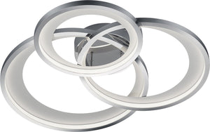 Trio granada - plafondlamp - chroom - incl. 1x smd 36w - dimbaar met schakelaar - plafondbevestiging