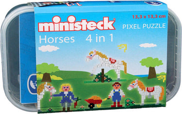 Ministeck paarden 4in1 plastic doos 500 stukjes