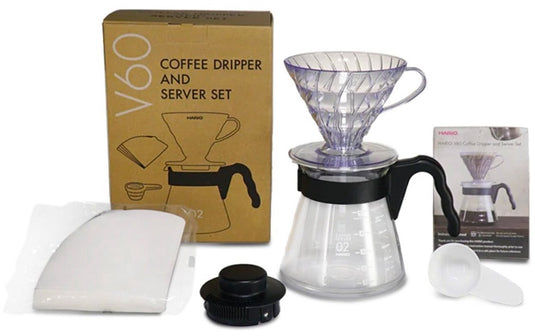 Hario v60 - koffiedripper, koffiekan, koffiefilters maatschepje - complete set